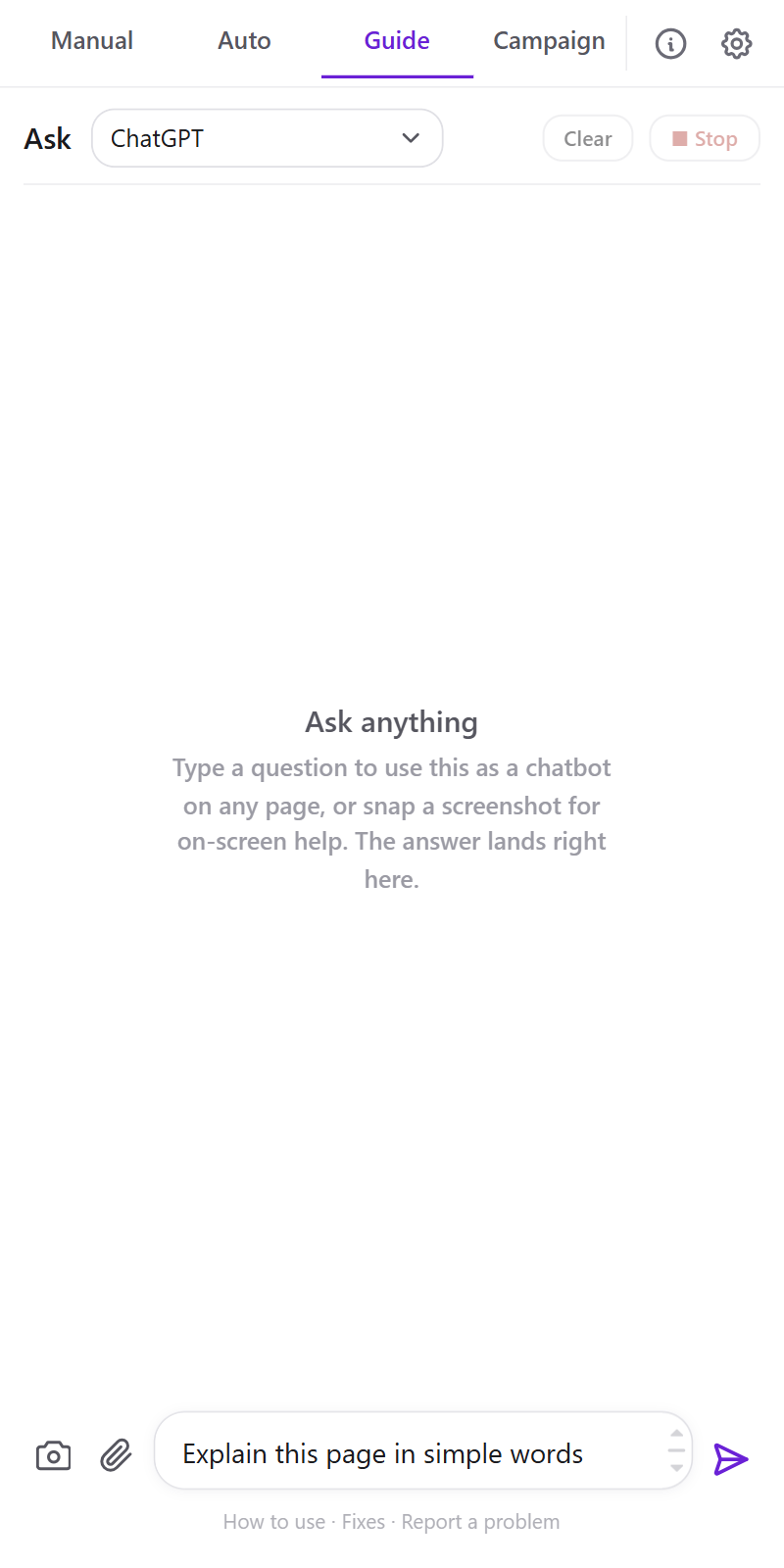 Guide mode chatbot on any page